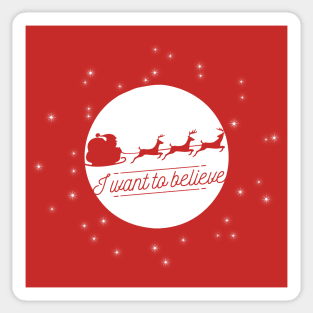 I Want To Believe In Santa Claus Christmas Holiday Sticker